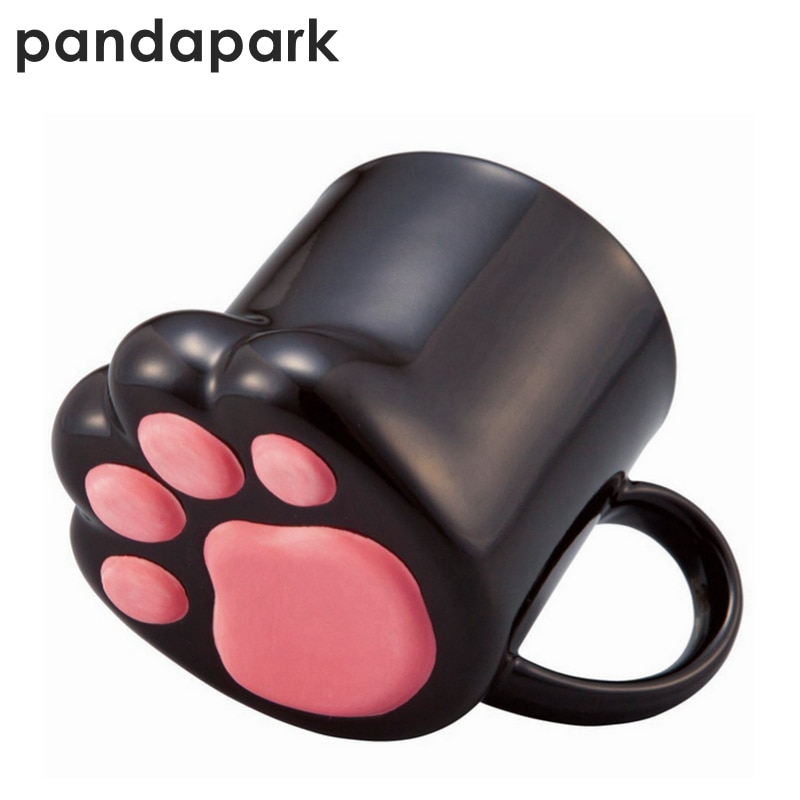 Black 3D Paw Cat Cup