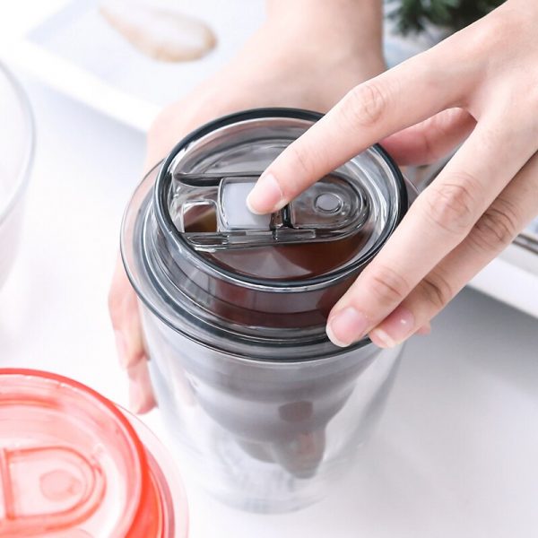 240ml Double Cat Paw Cups with Lid Double Insulated Leak proof Cup Chirldren Milk Cup Portable 3 - Cat Paw Cup