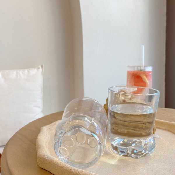 350ml Cute Cat Paw Coffee Mug Cartoon 3D Cat Claw Transparent Glass Drinkware Milk Breakfast Oatmeal 4 - Cat Paw Cup