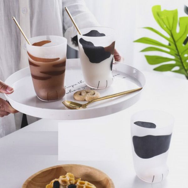 350ml Mug Heat resistant Glass Cat Cup Tiger Paws Office Matte Cat Paws Creative Milk Coffee 1 - Cat Paw Cup