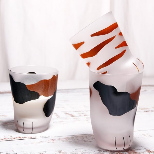 Creative Cute Cat Paws Glass Tiger Paws Mug Office Coffee Mug Tumbler Breakfast Milk Porcelain Cup 2 - Cat Paw Cup