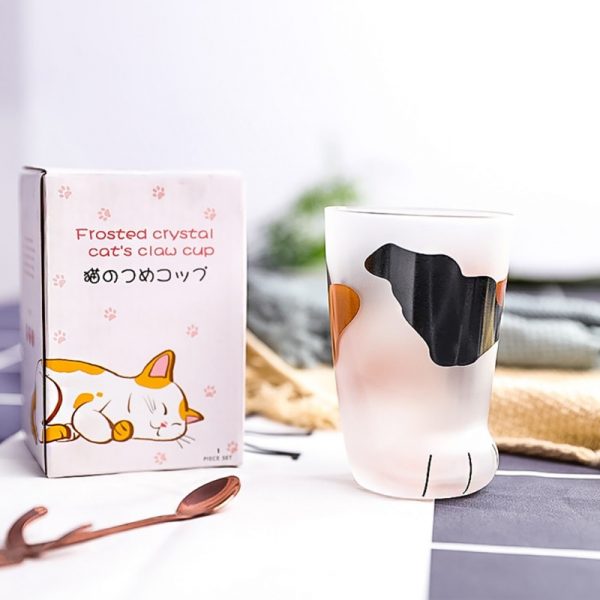 Creative Cute Cat Paws Glass Tiger Paws Mug Office Coffee Mug Tumbler Breakfast Milk Porcelain Cup 3 - Cat Paw Cup