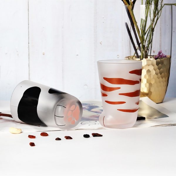 Creative Cute Cat Paws Glass Tiger Paws Mug Office Coffee Mug Tumbler Breakfast Milk Porcelain Cup 5 - Cat Paw Cup