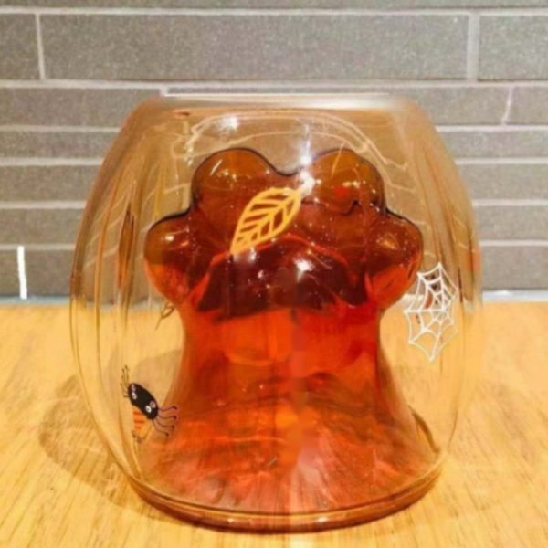 Cute Sakura Cat Paw Claw Cup Floral Cherry Double Layer Glass Coffee Milk Mug Cartoon Transparent 3.jpg 640x640 3 - Cat Paw Cup