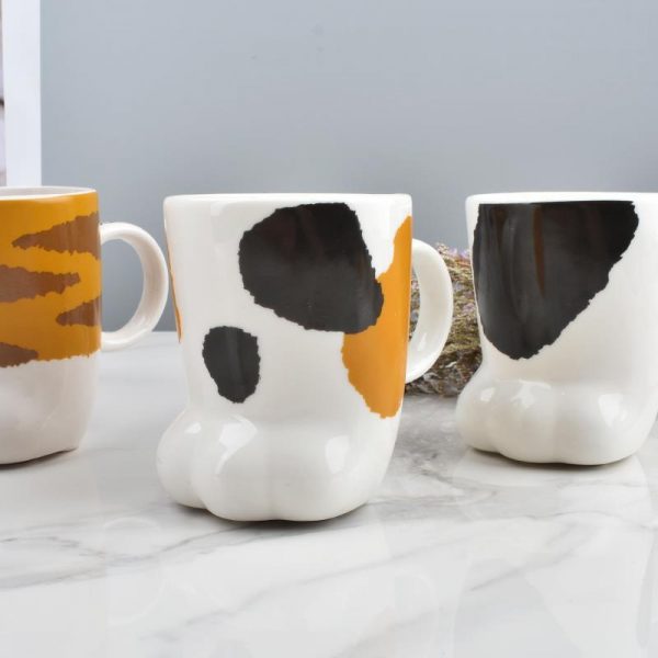 Free Shipping Mug Coffee Cup Stereo CAT S Paw Cup Ceramic Breakfast Cup Cute GIRL S 2 - Cat Paw Cup
