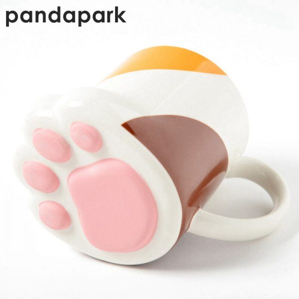Pandapark Cute Creative Cat Paws Ceramic Personality Milk Mug Office Coffee Tumbler Breakfast Mugs Gift For 4 - Cat Paw Cup